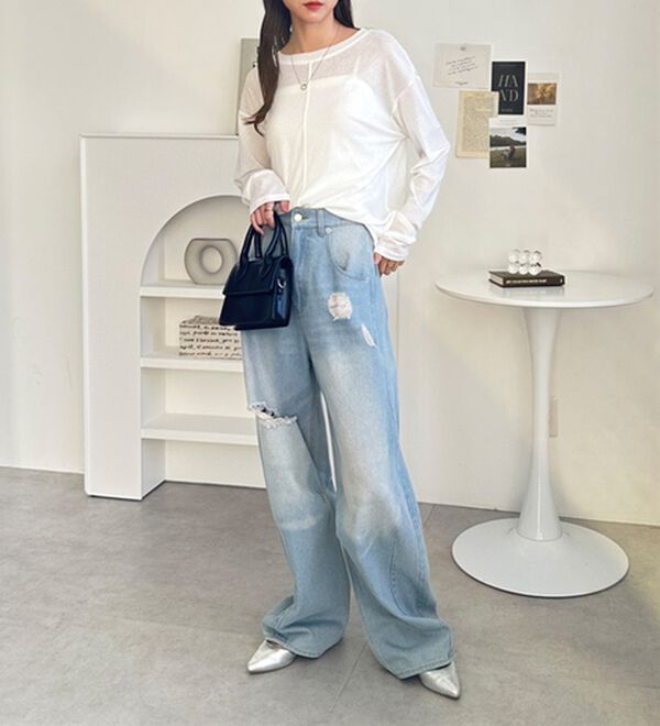 GeeRA（ジーラ）の「着回し自在！スラブシアートップス（カットソー）」｜詳細画像