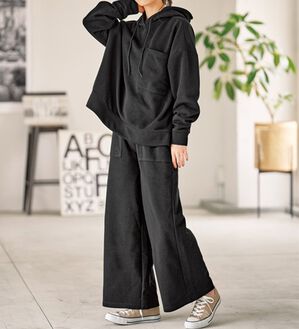 裏起毛パーカー＆ワイドパンツセットアップ - ベルーナ【公式】