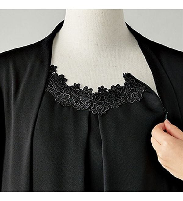 BELLUNA（ベルーナ）の「静電気防止！洗えるゆったりフォーマルワンピース（ブラックフォーマル（喪服・礼服））」｜詳細画像