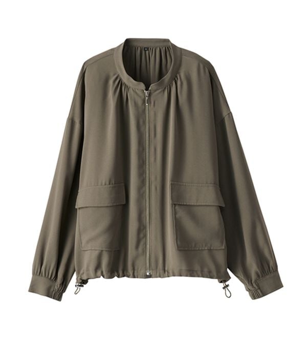 BELLUNA（ベルーナ）の「とろみ素材ポケットデザインブルゾン（ブルゾン）」｜詳細画像