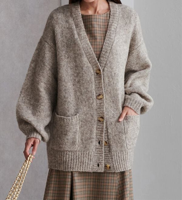 RANAN（ラナン）の「カラーオーバーカーディガン（ニットカーディガン）」｜詳細画像