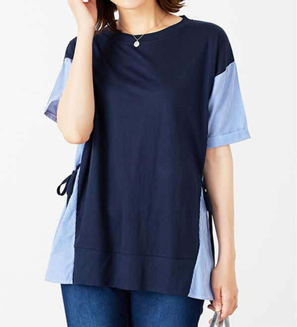 BELLUNA（ベルーナ）の「サイドリボン切替デザインプルオーバー（カットソー）」｜詳細画像