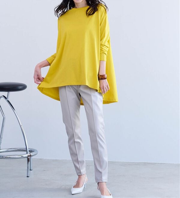 RANAN（ラナン）の「＜ＢＣ＞綿１００％ひんやりフレアーシルエットチュニック（カットソー）」｜詳細画像