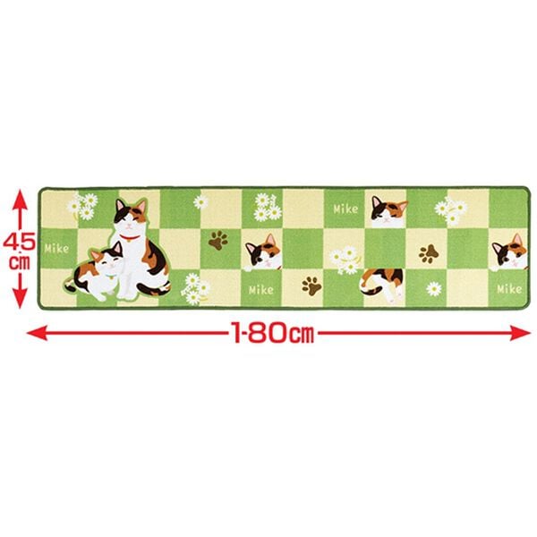 「プリントキッチンマット　三毛猫（キッチンマット）」｜詳細画像