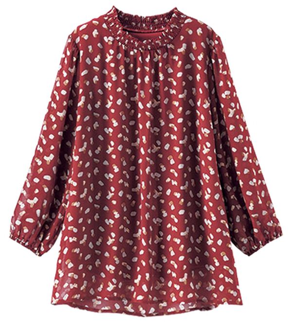 BELLUNA（ベルーナ）の「シフォンプリントシャーリング使いブラウス（ブラウス）」｜詳細画像