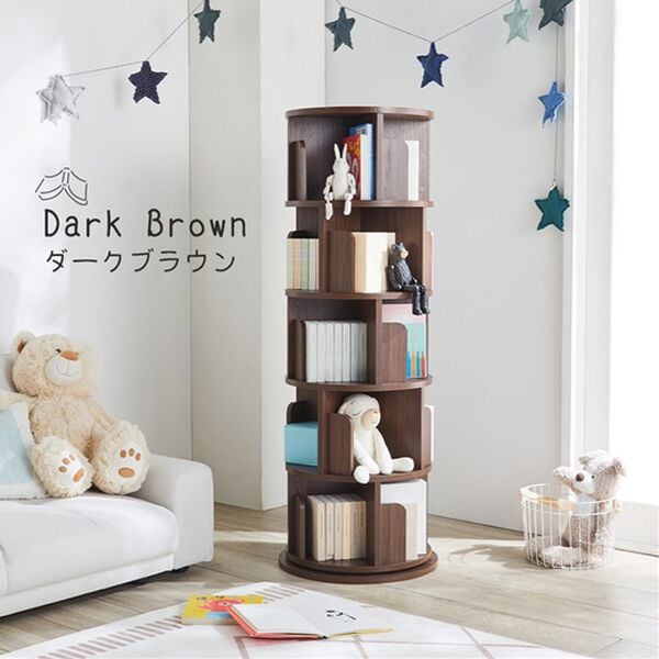 iellio（イエリオ）の「回転コミック収納ラック＜本棚・収納棚＞（ラック・棚・本棚）」｜詳細画像