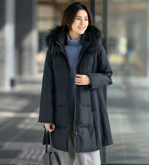 ルフラン（ルフラン）の「細見えリアルファー付ダウンコート（ダウンコート・ジャケット・ベスト）」｜黒