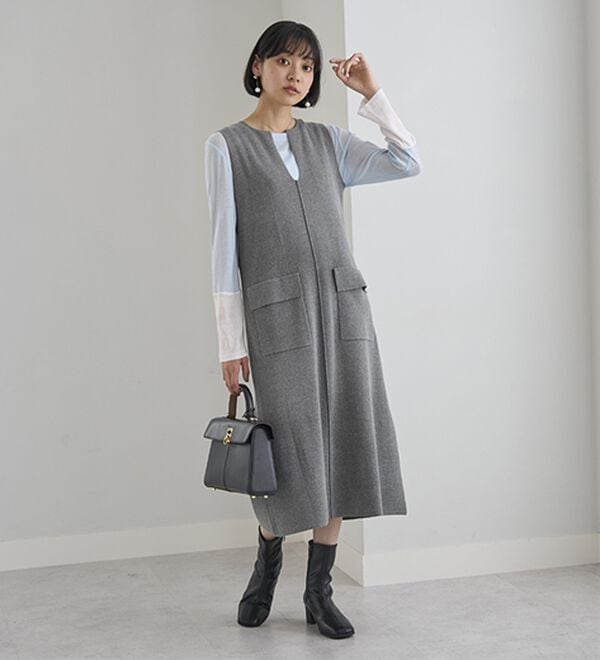 BELLUNA（ベルーナ）の「綿１００％ニットジャンパースカート（ジャンパースカート）」｜詳細画像