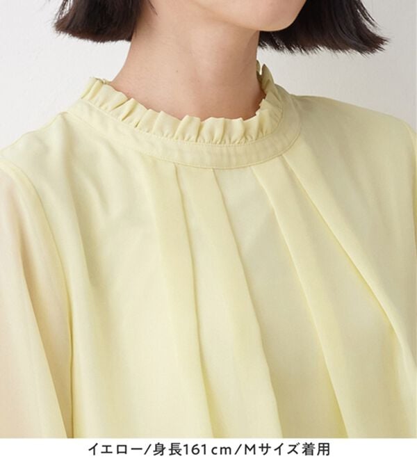 Viola e Viola（ヴィオラ エ ヴィオラ）の「フリル衿シフォンタックブラウス（ブラウス）」｜詳細画像