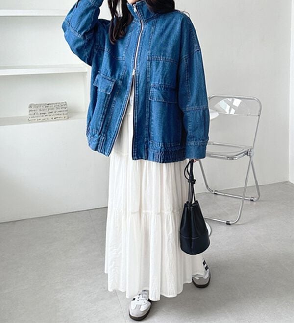 GeeRA（ジーラ）の「オーバーサイズダブルジップデニムブルゾン（ブルゾン）」｜詳細画像