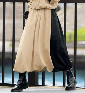 BELLUNA（ベルーナ）の「はっ水！ナイロンバルーンスカート（ロングスカート）」｜詳細画像