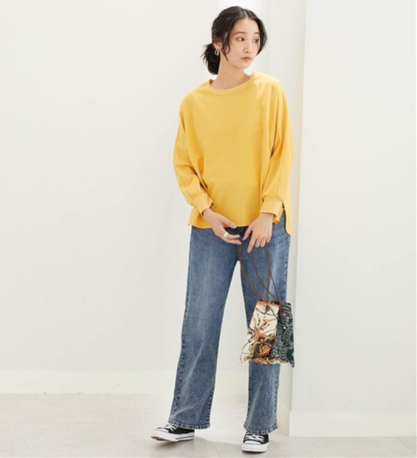 BELLUNA（ベルーナ）の「裏起毛素材きれい見えドルマンプルオーバー（カットソー）」｜詳細画像