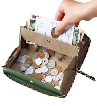 BELLUNA（ベルーナ）の「縦型カード入れの牛革コインスルー長財布（財布・パスケース）」