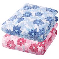 「大判花柄ケット２色組（肌掛布団・タオルケット）」