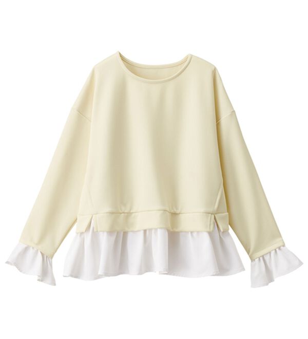 RANAN（ラナン）の「＜ＨＳ＞重ね着風配色フリルプルオーバー（カットソー）」｜詳細画像