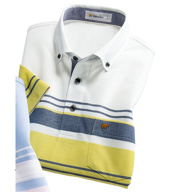 「＜ゴールデンベア＞マルチカラーアクティブポロシャツ（メンズシャツ）」｜イエロー系