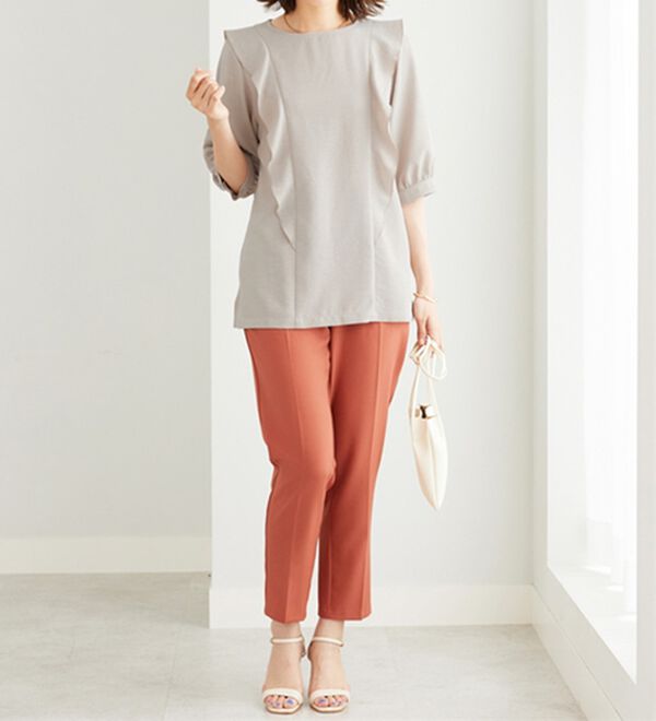 BELLUNA（ベルーナ）の「麻調合繊フリルデザインブラウス（ブラウス）」｜詳細画像