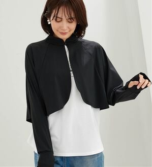 BELLUNA（ベルーナ）の「ヒンヤリ爽快！スタンド衿ボレロ（その他カーディガン）」｜黒