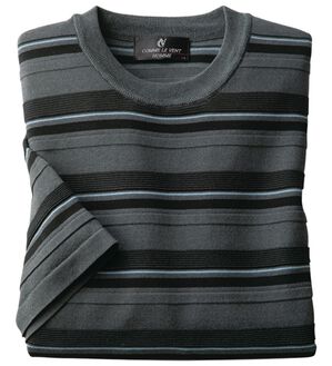 「＜コムルヴァン・オム＞洗える涼感ニットＴシャツ（メンズニット・セーター）」｜グレー