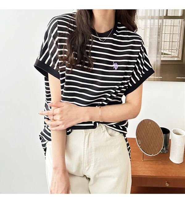 GeeRA（ジーラ）の「【新色追加】【ＵＳ．ＰＯＬＯ．ＡＳＳＮ】綿100％フレンチスリーブＴシャツ（Tシャツ）」｜詳細画像