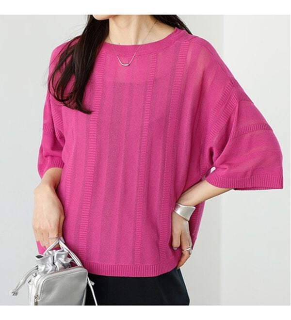 GeeRA（ジーラ）の「ジャカードストライプシアーニット（ニット・セーター）」｜詳細画像