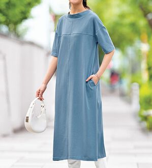 BELLUNA（ベルーナ）の「ひんやリッチコットン大人のワンピース（カットソーワンピース）」｜詳細画像