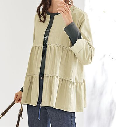 BELLUNA（ベルーナ）の「配色ステッチデザインティアードジャケット（その他ジャケット）」