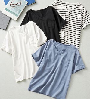 Viola e Viola（ヴィオラ エ ヴィオラ）の「綿１００％ポケット付ゆるＴシャツ（Tシャツ）」｜詳細画像