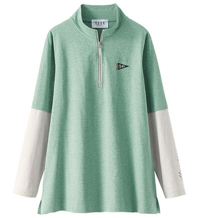 BELLUNA（ベルーナ）の「＜ＥＬＬＥ　Ａｃｔｉｖｅ＞綿タッチ裏起毛ハーフジッププルオーバー（カットソー）」