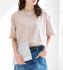 BELLUNA（ベルーナ）の「【汗ジミ対策◎】＜エアリーアイスコットン＞オーバーサイズＴシャツ【選べる袖丈】（カットソー）」