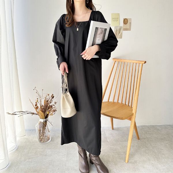 GeeRA（ジーラ）の「スクエアネックロングワンピース（ロングワンピース）」｜詳細画像