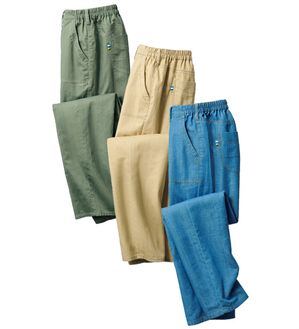 ルフラン（ルフラン）の「【３本組】【ヒヤロン】さらっと涼しい綿混パンツ（フルレングスパンツ）」｜詳細画像