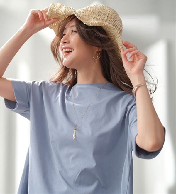 BELLUNA（ベルーナ）の「ヒンヤリ実感！大人顔サマ見えゆったりＴシャツ（Tシャツ）」｜詳細画像