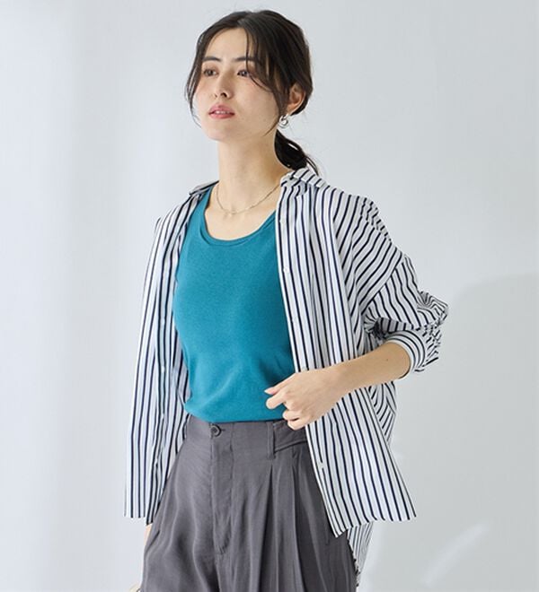 「【医師オススメ】ＵＶカット綿１００％カップ付タンクトップ＜カラフルコットン＞（肌着・インナーウェア）」｜詳細画像