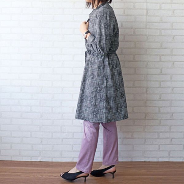 BELLUNA（ベルーナ）の「配色刺しゅう使いシャツチュニック（チュニック）」｜詳細画像