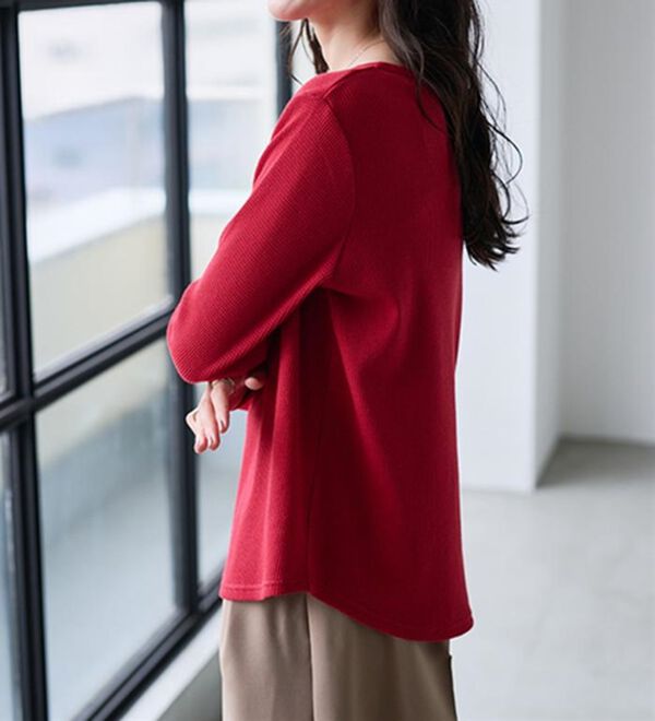 RANAN（ラナン）の「ヘンリーネックワッフルロンＴ（カットソー）」｜詳細画像