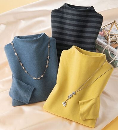 LAVIENNE（ラヴィエンヌ）の「【３色組】綿ウール入り上品プルオーバー（ニット・セーター）」