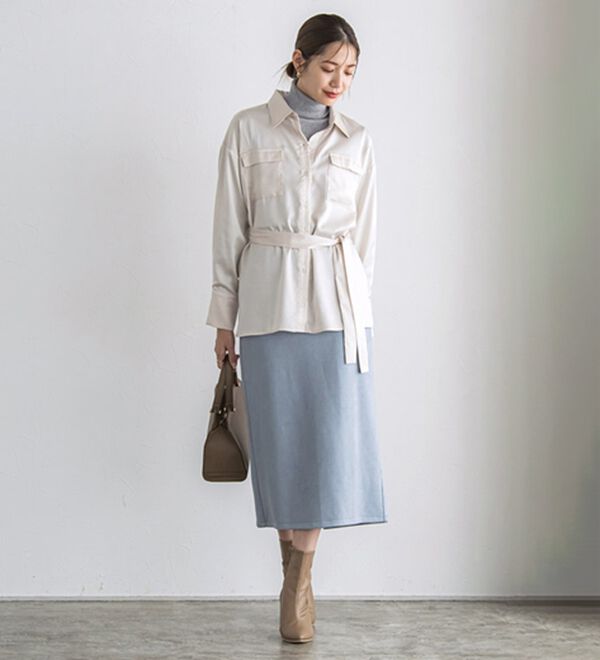 Pierrot（ピエロ）の「肌触りなめらかリブタートルネックニット（ニット・セーター）」｜詳細画像