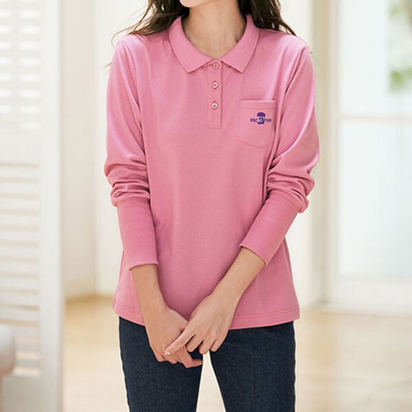 J910 新品未使用 S クロエ プリーツ 長袖 シャツ ピンク レディース ラクに袖丈調整！機能付長袖ポロシャツ - ベルーナ【公式】