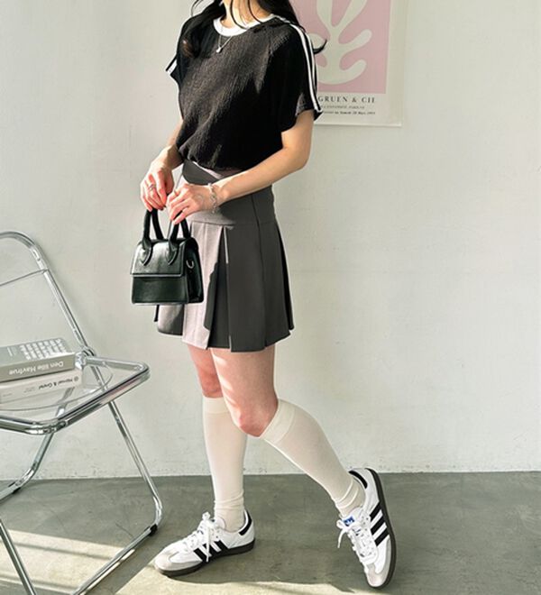 GeeRA（ジーラ）の「ふくれジャガード袖ラインＴシャツ（カットソー）」｜詳細画像