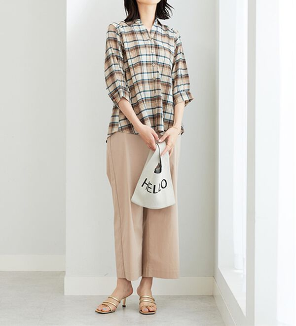 BELLUNA（ベルーナ）の「スキッパー衿ぽこぽこ素材ブラウス（ブラウス）」｜詳細画像