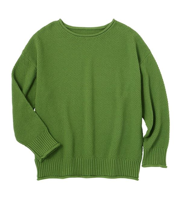 Viola e Viola（ヴィオラ エ ヴィオラ）の「【静電気防止】綿１００％鹿の子編みゆるニット（ニット・セーター）」｜詳細画像