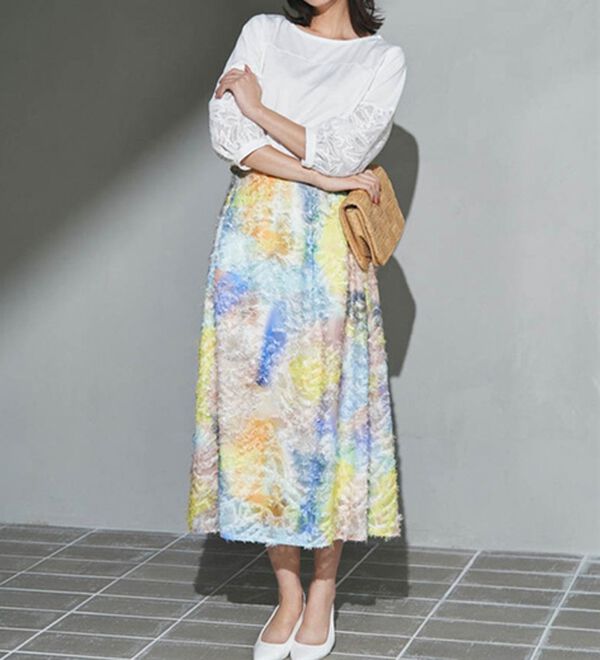 RANAN（ラナン）の「グラデーションプリントスカート（ロングスカート）」｜詳細画像