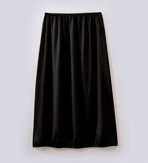 「【日本製】トイレの床に裾がつかないペチスカート　レギュラー６５ｃｍ丈（肌着・インナーウェア）」｜ブラック
