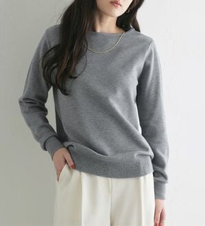 Pierrot（ピエロ）の「【選べるネック】プレミアムカシミヤタッチニット（ニット・セーター）」｜杢チャコール