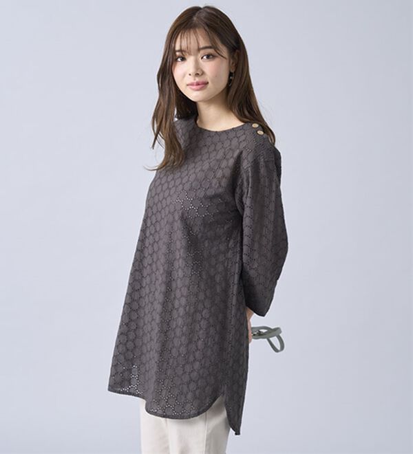 BELLUNA（ベルーナ）の「綿１００％サークルレース素材チュニック（チュニック）」｜詳細画像