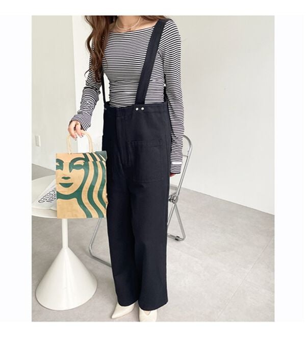 GeeRA（ジーラ）の「綿混ツイルハイウエストサロペット（オールインワン）」｜詳細画像