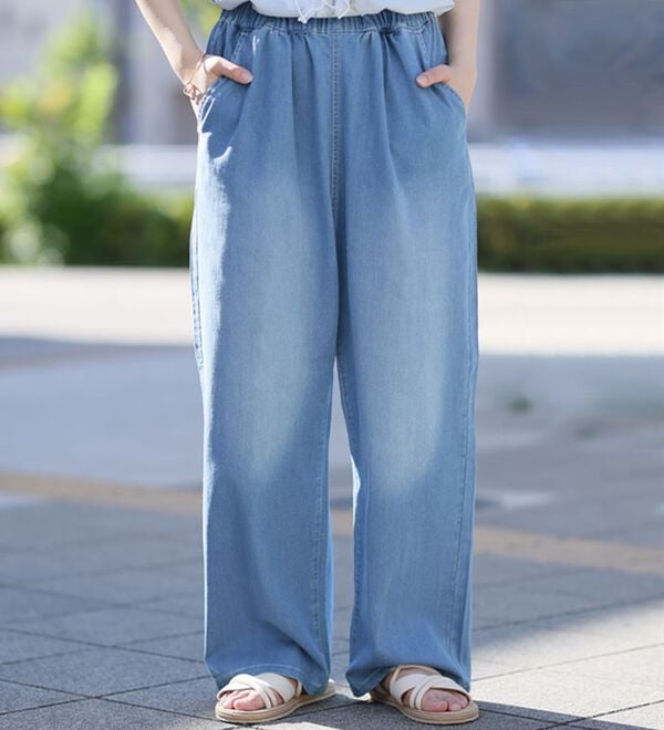 A HAPPY MARILYN（アハッピーマリリン）の「【Ｌ～８Ｌ】伸びるが正義「推し」デニムパンツ（フルレングスパンツ）」｜詳細画像