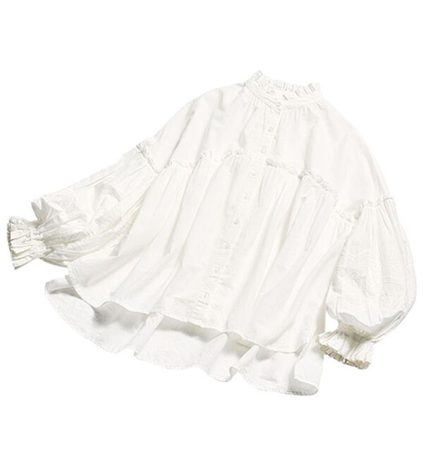 RANAN（ラナン）の「綿100％袖ボリューム刺しゅうブラウス（ブラウス）」｜詳細画像