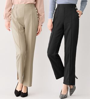 alotta（アロッタ）の「パール調ボタン付テーパードパンツ（テーパードパンツ）」｜詳細画像